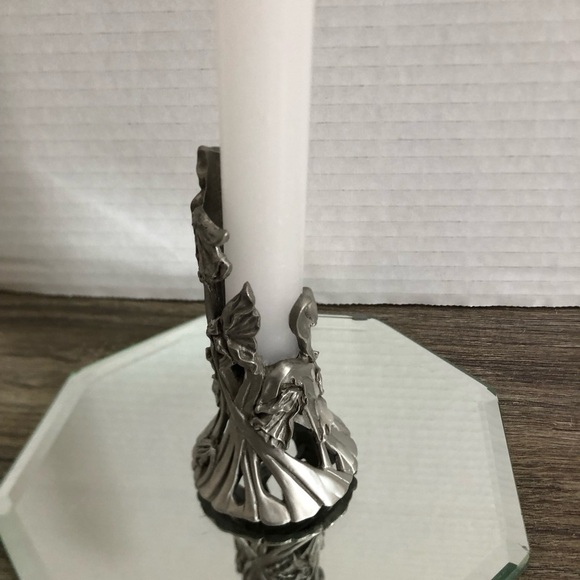 1990 Seagull Pewter Daffodil Candle Holder - Picture 3 of 15